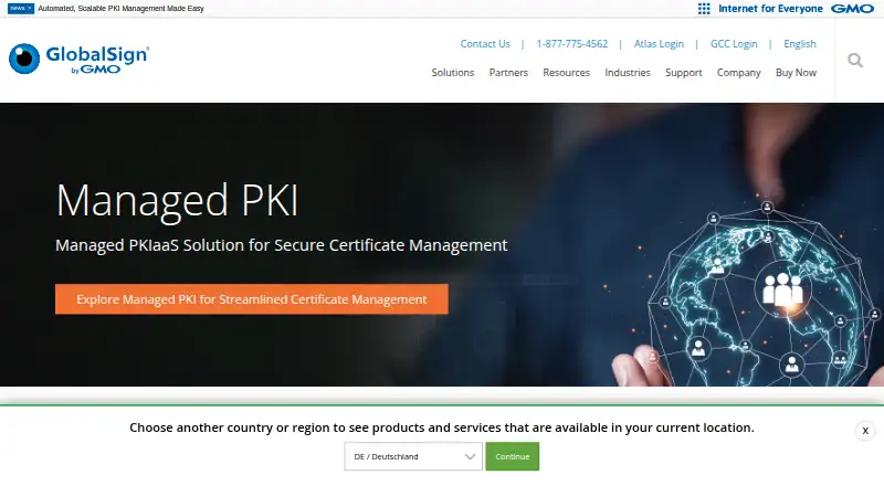 GlobalSign Managed PKI's own site