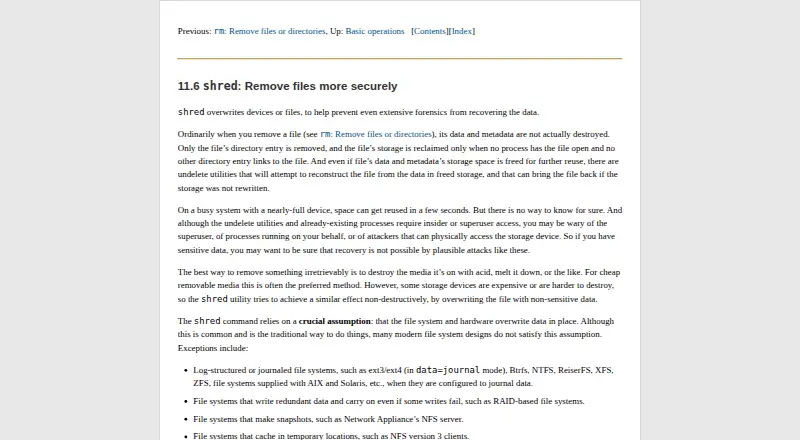 GNU shred's own site