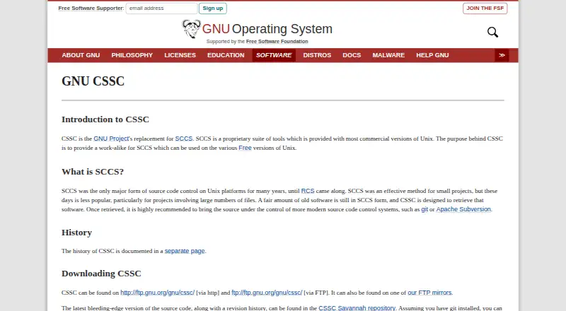 GNU CSSC's own site