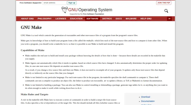GNU Make's own site