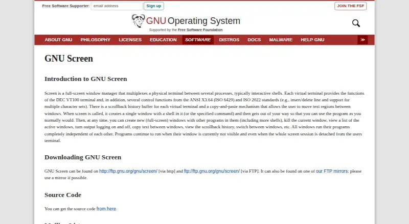 GNU Screen's own site