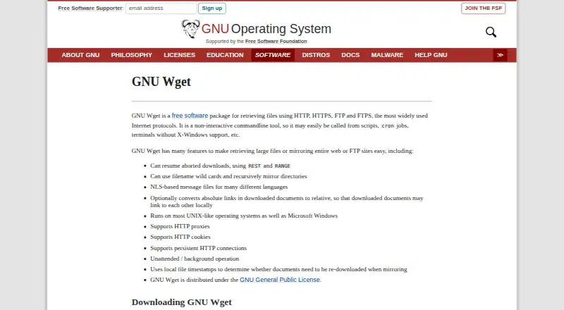 GNU Wget's own site