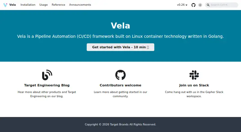 Vela's own site