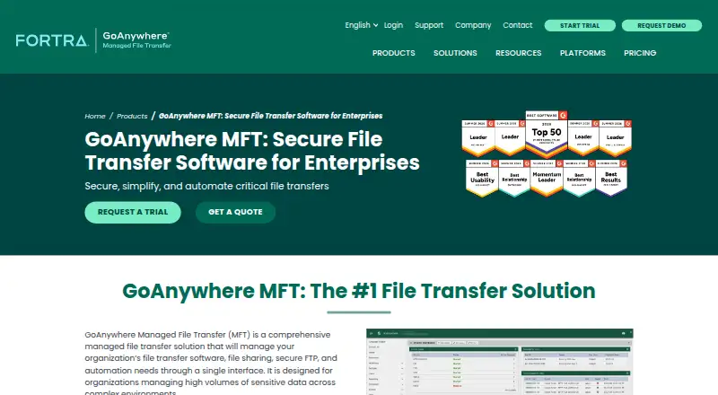 GoAnywhere MFT's own site