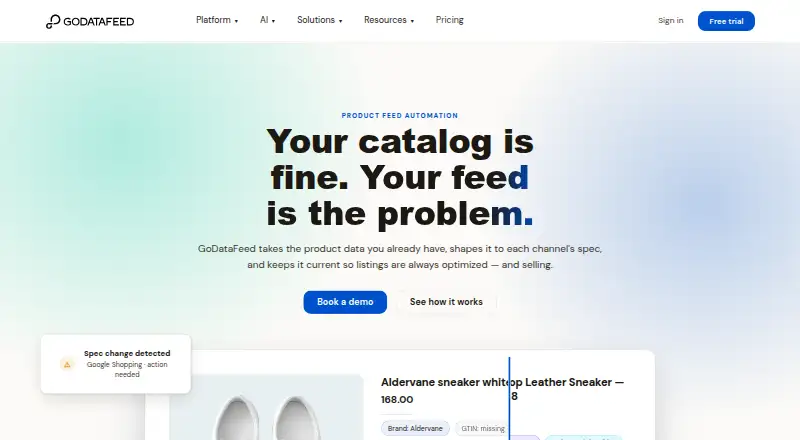GoDataFeed's own site