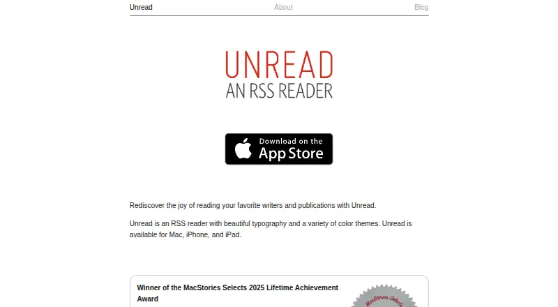 Unread's own site