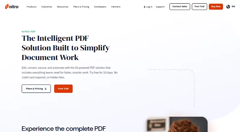 Nitro PDF Pro's own site