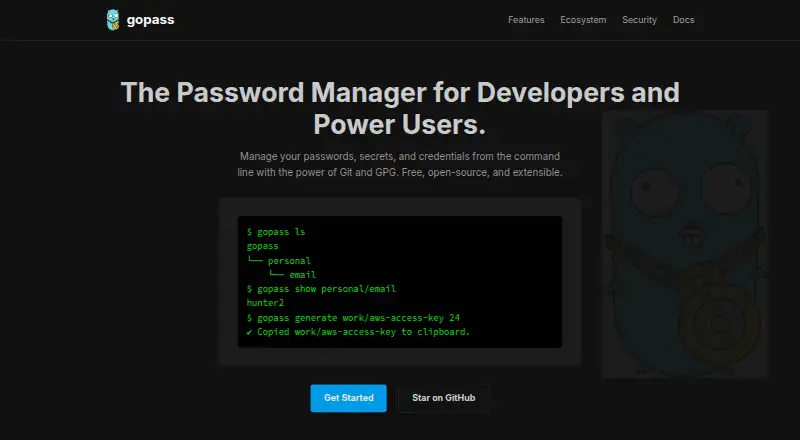 gopass's own site