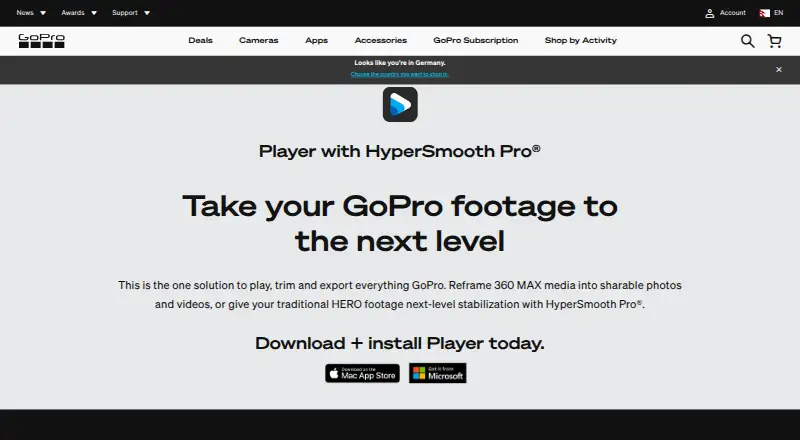 GoPro Player's own site