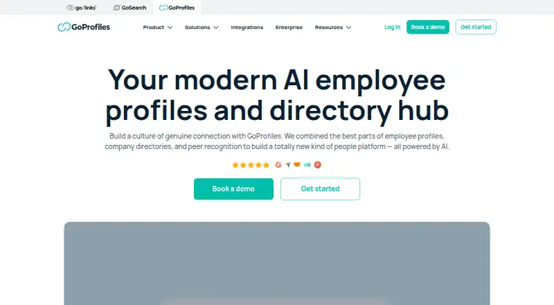 The GoProfiles homepage