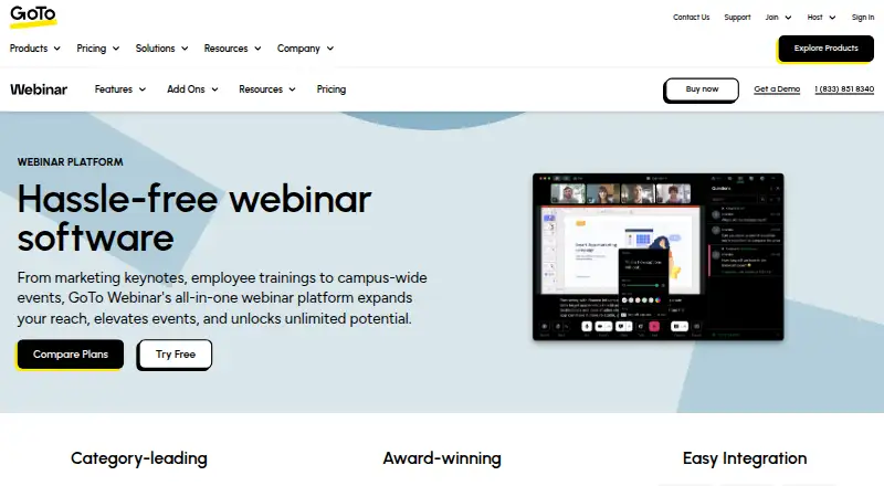 GoTo Webinar's own site