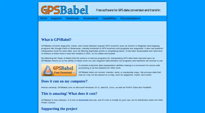GPSBabel's own site