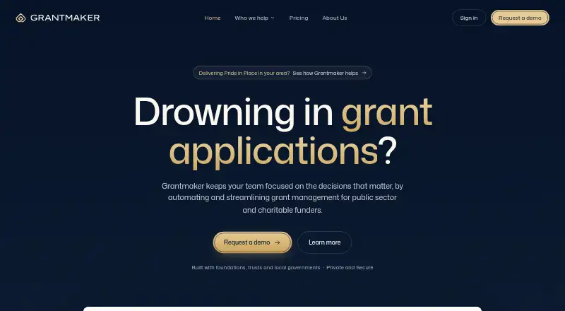 Grantmaker's own site