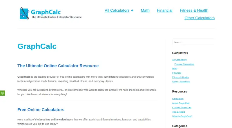 GraphCalc's own site