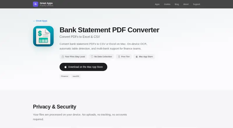 Bank Statement PDF Converter's own site