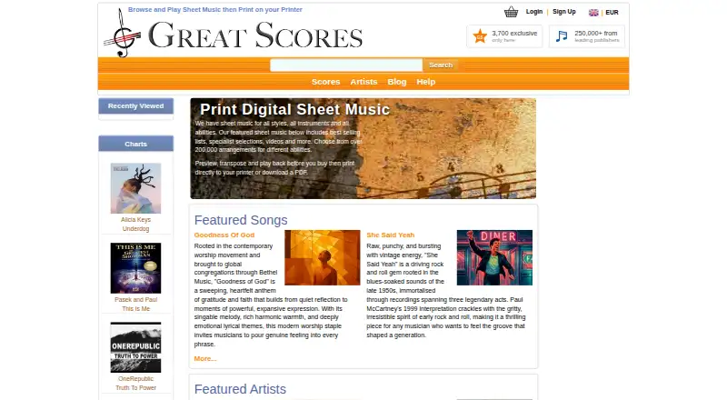 Great Scores's own site