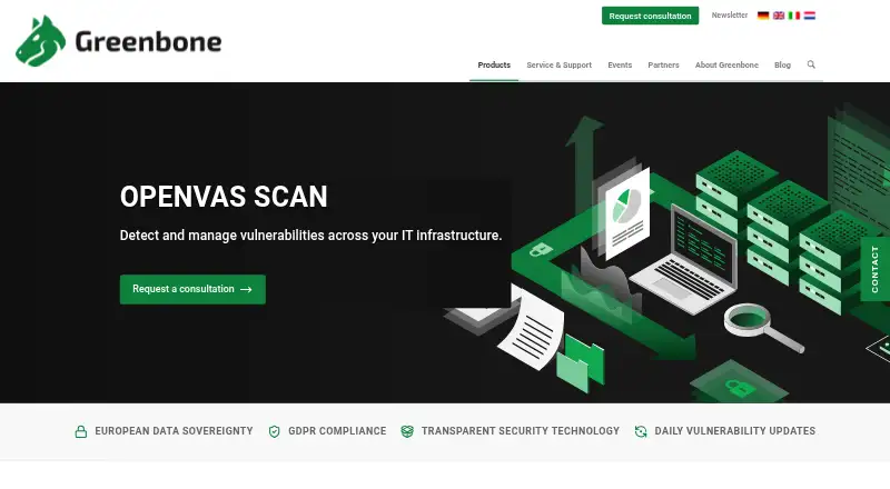 OPENVAS SCAN's own site