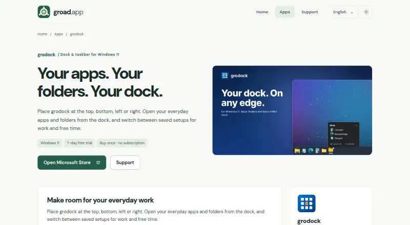 GroDock's own site