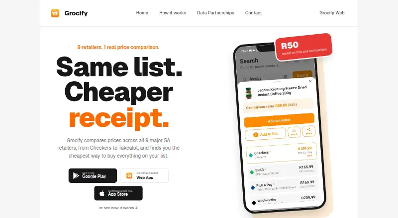 Grocify's own site