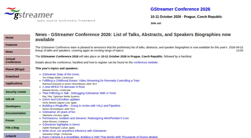 GStreamer's own site