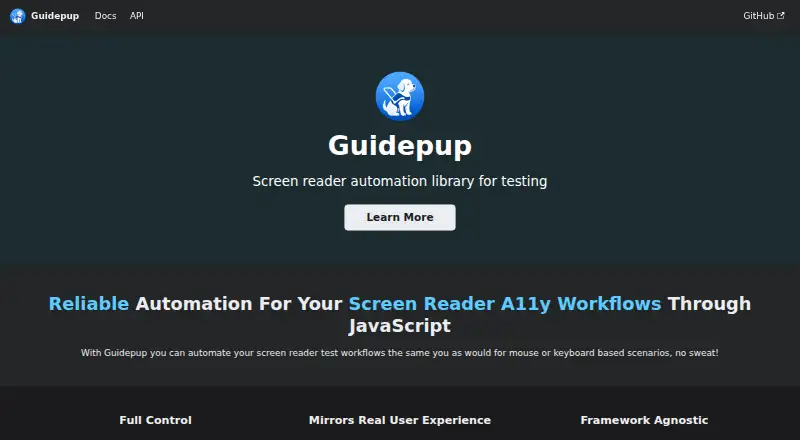 Guidepup's own site