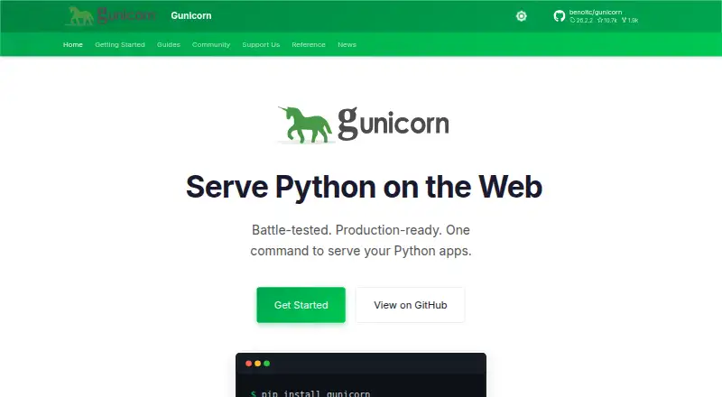 Gunicorn's own site