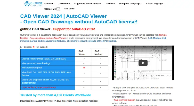 Guthrie CAD Viewer's own site