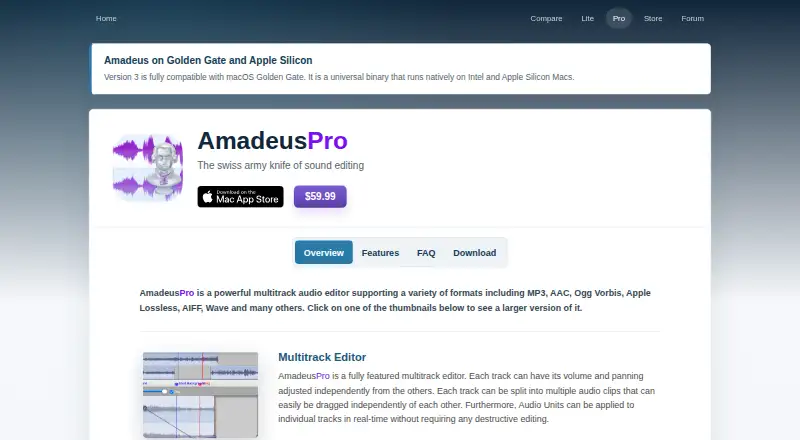 Amadeus Pro's own site