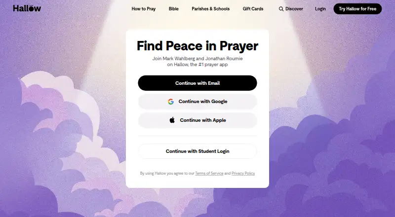 Hallow's own site