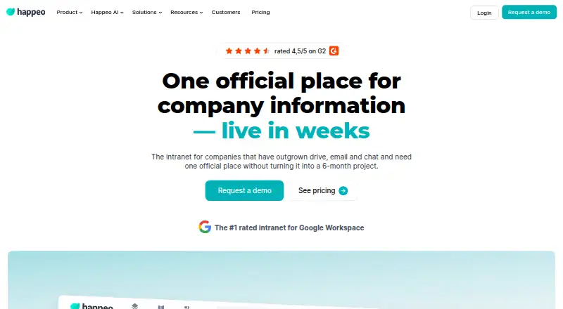 Happeo's own site
