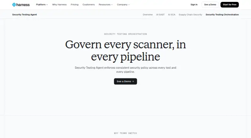 Harness Security Testing Orchestration's own site