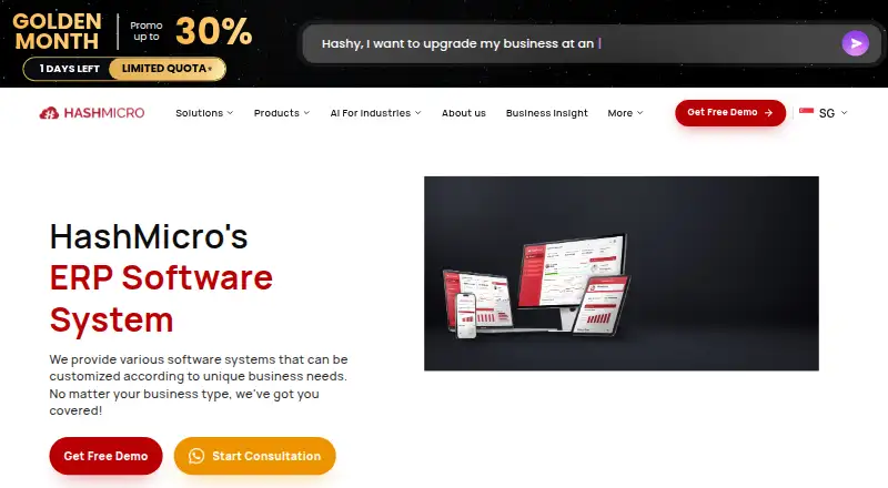 Hash Core ERP's own site