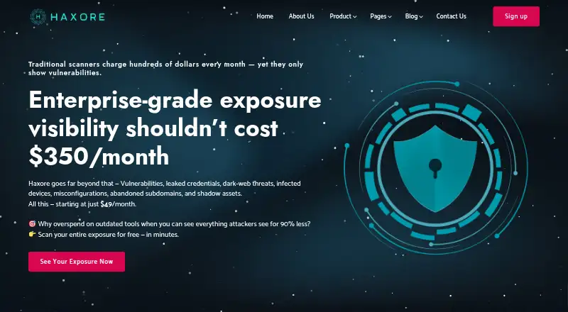 Haxore Web Security Scanner's own site