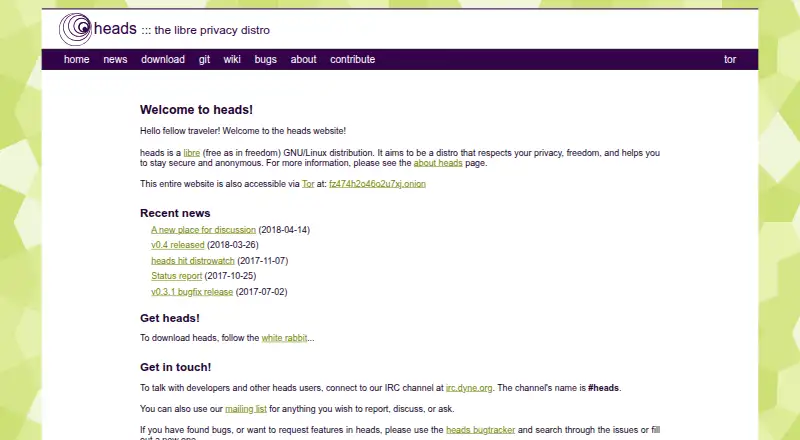Heads's own site