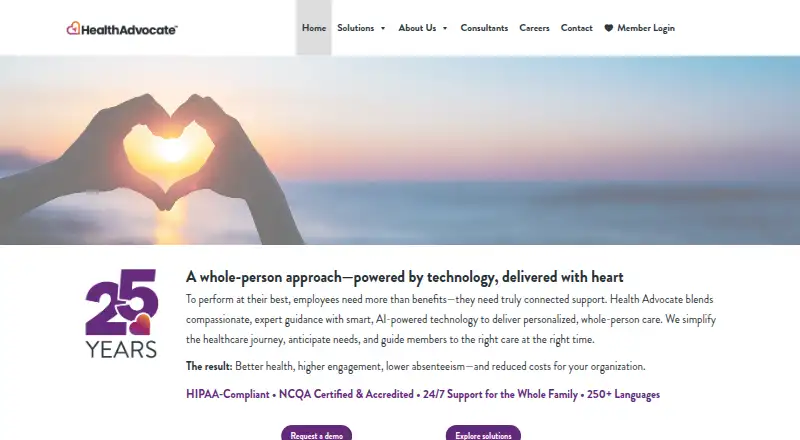 The Health Advocate EAP homepage