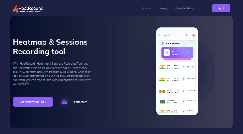 HeatRecord's own site