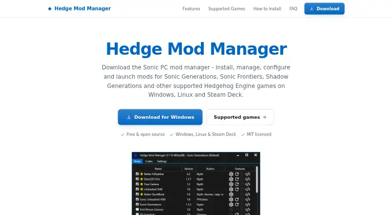 Hedge Mod Manager's own site