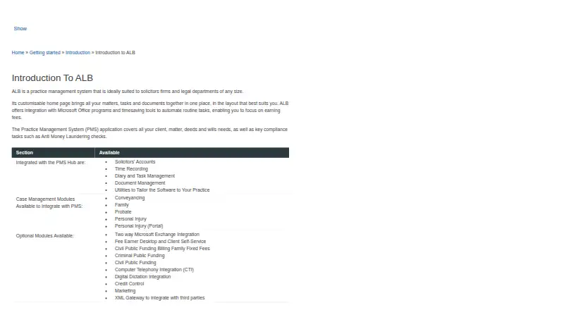 Advanced ALB's own site
