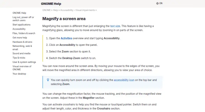 GNOME Shell Magnifier's own site