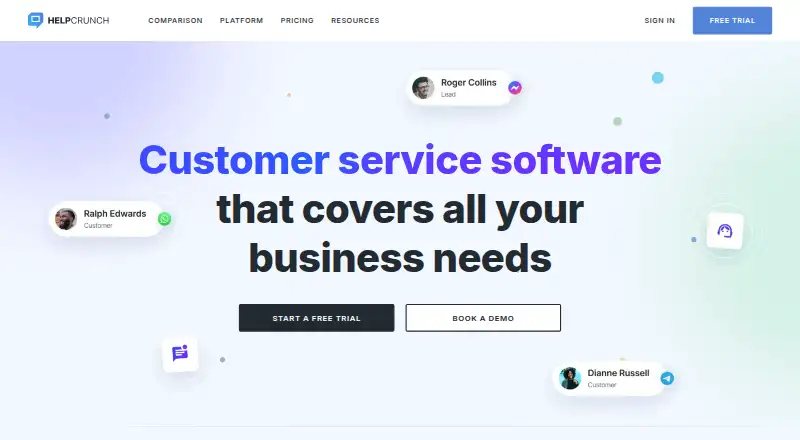 HelpCrunch's own site
