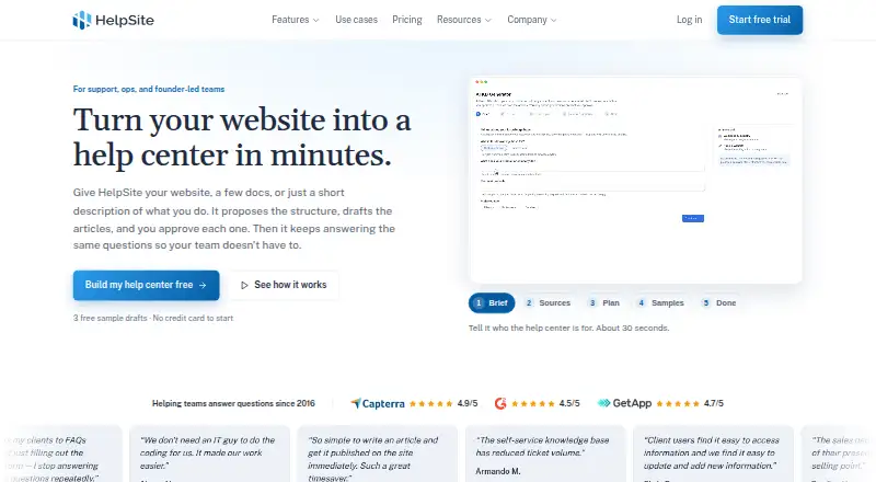 HelpSite's own site
