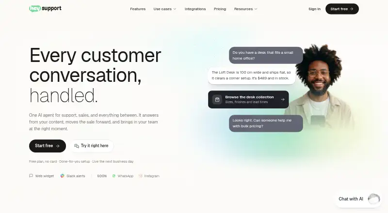 Hey Support's own site