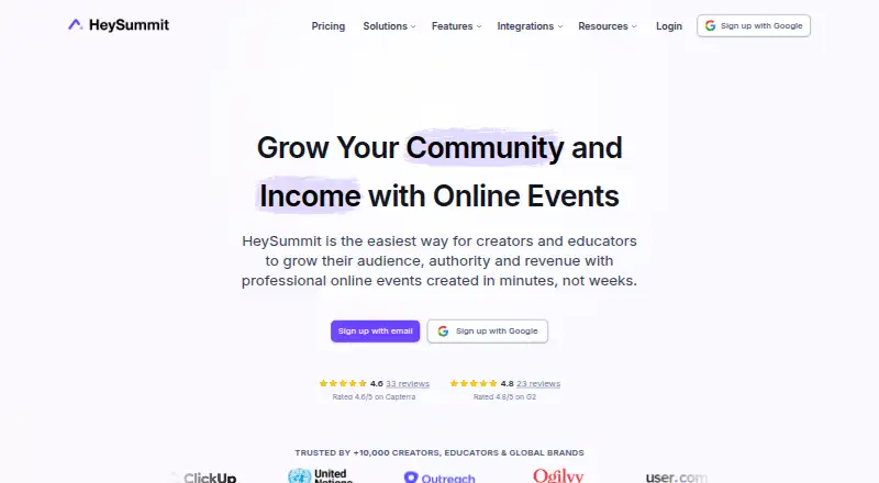 HeySummit's own site