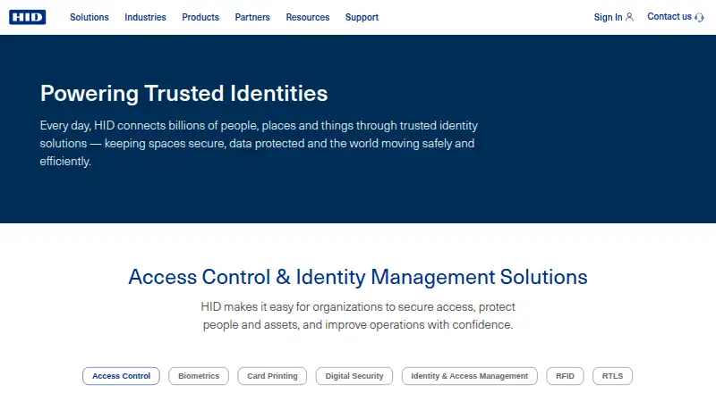 HID Enterprise Passkey Management's own site