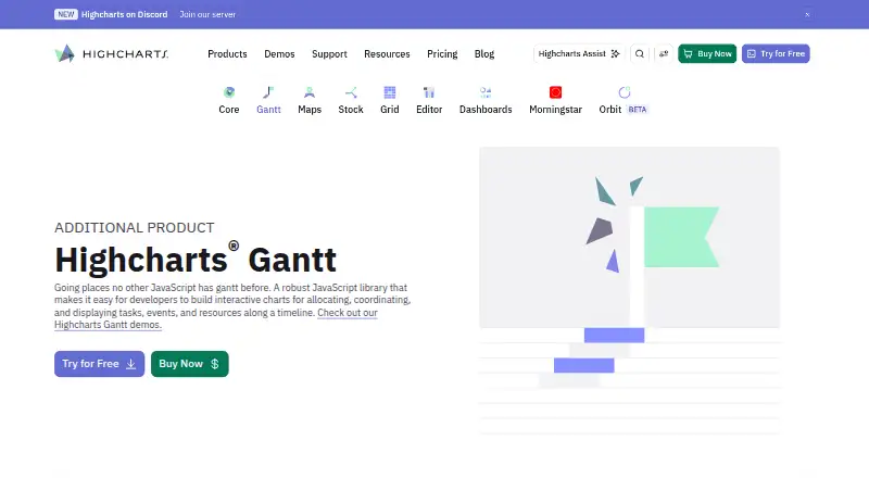 Highcharts Gantt's own site