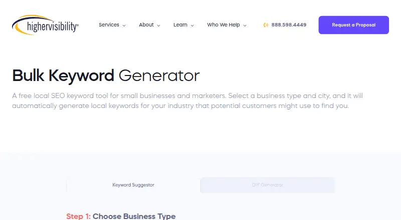 Bulk Keyword Generator's own site