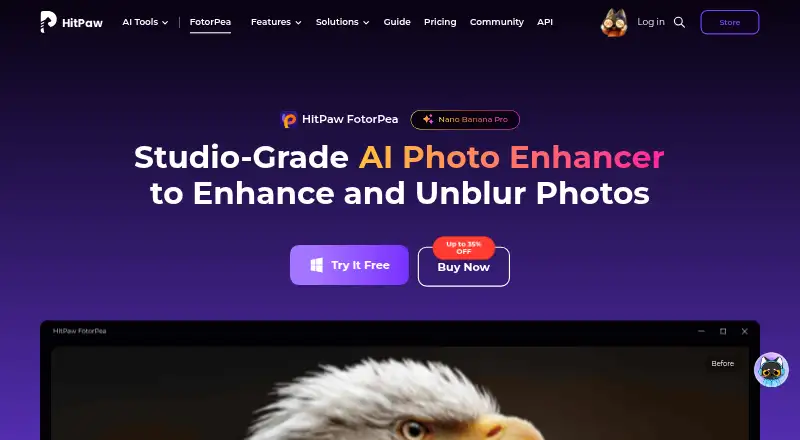 HitPaw Photo AI's own site