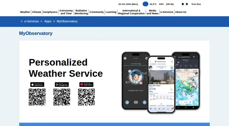 MyObservatory's own site