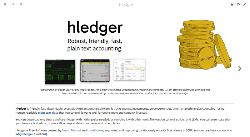The hledger homepage