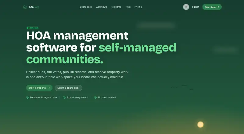 HOA Flow's own site